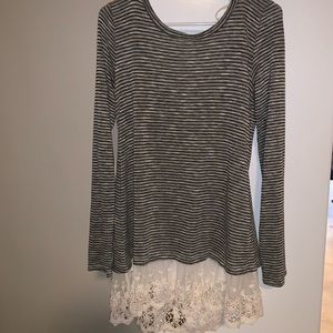 Altar’d state sweater with lace bottom!!